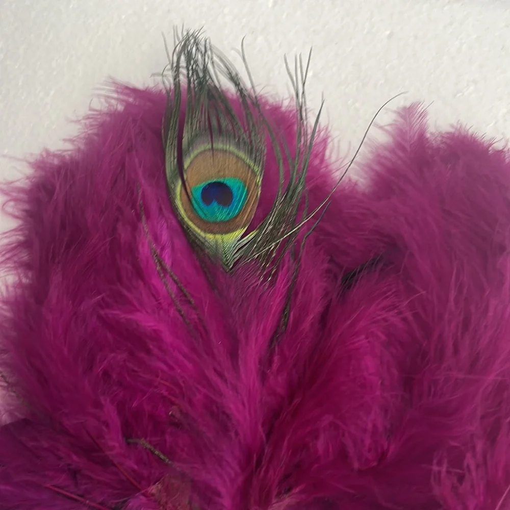 Peacock feather mask sequins Halloween masquerade Mardi Gras cosplay theater vtg